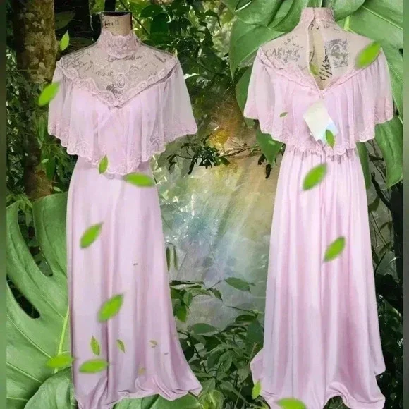 Dance Allure Vintage 70s Cottage Core lace long dress. NWT Blush Rose. … - Picture 4 of 14